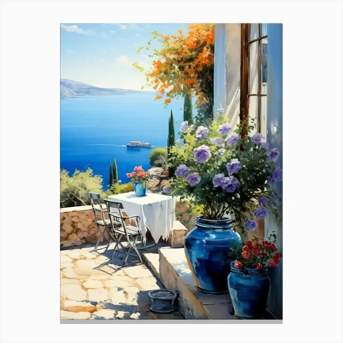 Artists Capture Charm Mediterran Canvas Print by Artsy Bessy