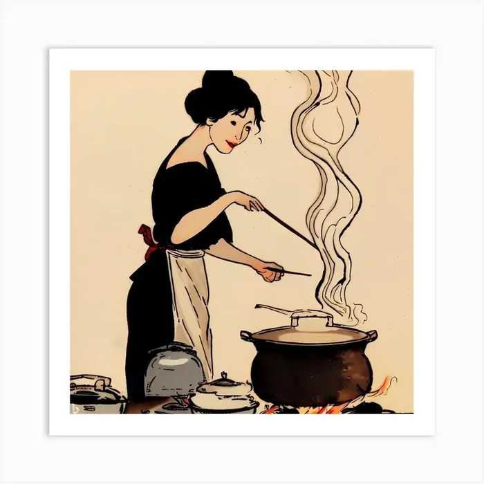Asian Cook Art PrintA by Andoo