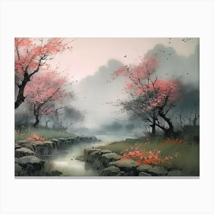 Asian Landscape Painting 14 Canvas PrintCZ by Count Zero