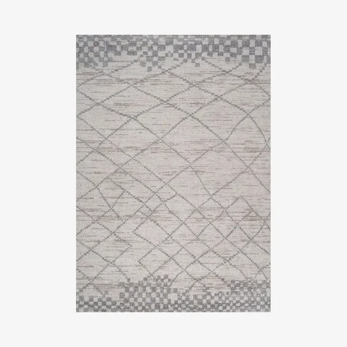 Asilah Moroccan Modern Diamond Area Rug – Light Grey by JONATHAN Y