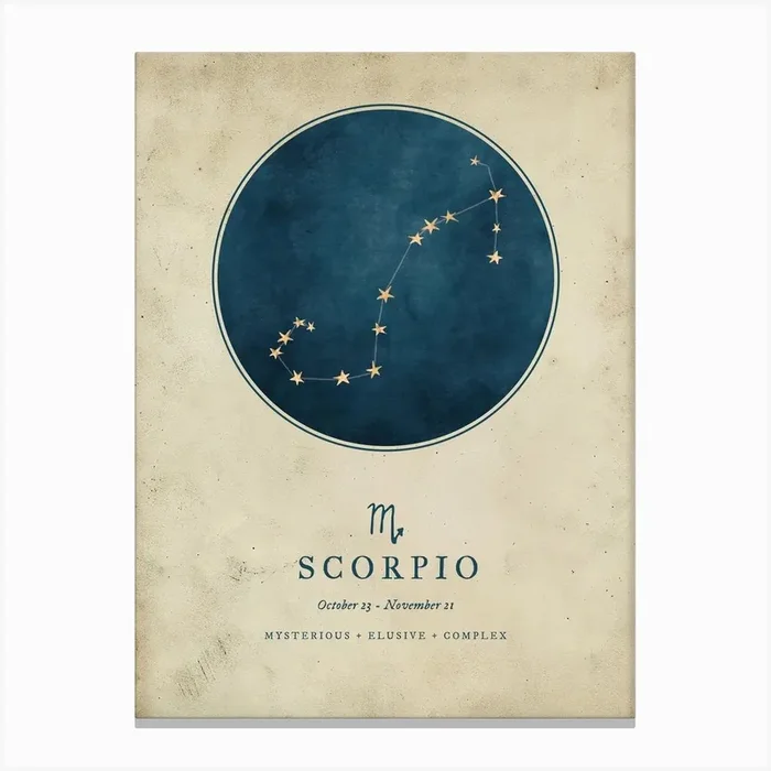 Astrology Constellation and Zodiac Sign of Scorpio Canvas PrintB6 by Blixa 6 Studios