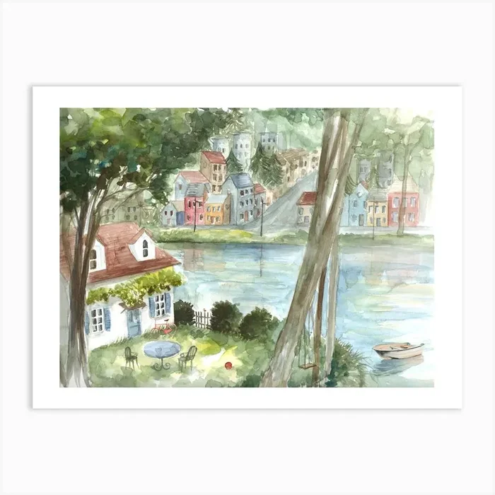 Au Fil De Leau Art Print by Delphine Balme