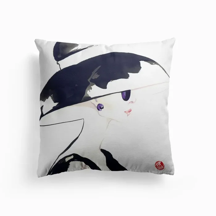 Audrey Hepburn Cushion by Ran Hao