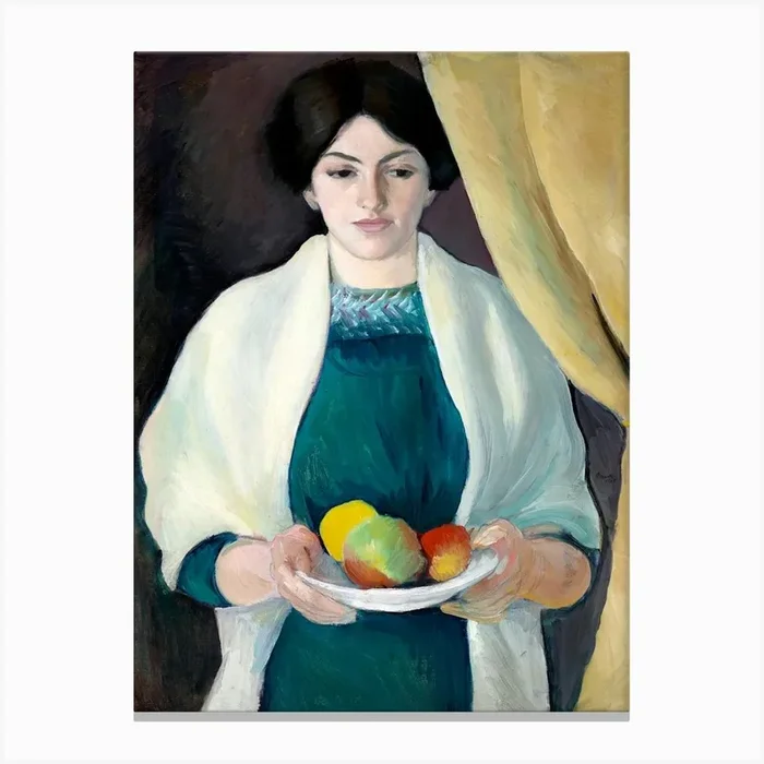 August Macke S Portrait Of The Artist S Wife (1909) Famous Painting Canvas Print by Fy! Classic Art Prints and Posters