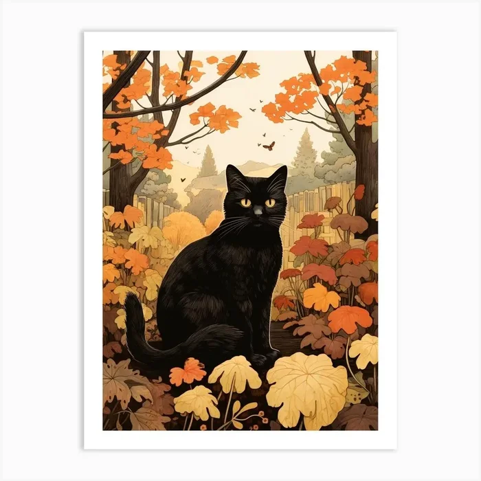 Autumn Cat 5 Art Print by Autumn Aura Prints