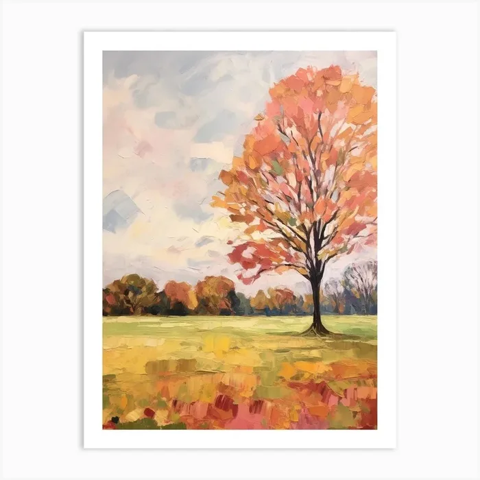 Autumn City Park Painting Phoenix Park Dublin 2 Art Print by Autumn Aura Prints