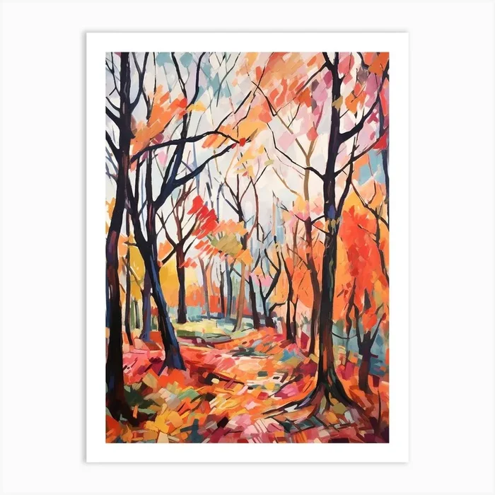 Autumn City Park Painting Stanley Park Blackpool United Kingdom 1 Art Print by Autumn Aura Prints