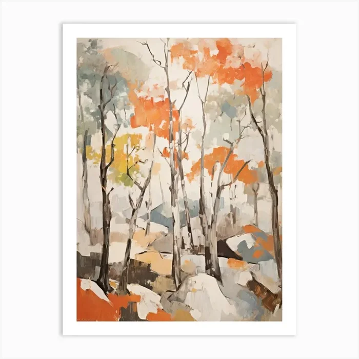 Autumn Fall Forest Pattern Painting 9 Art Print by Frost and Flannel