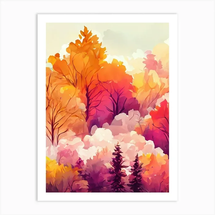 Autumn Trees Art Print by Charlie Carey
