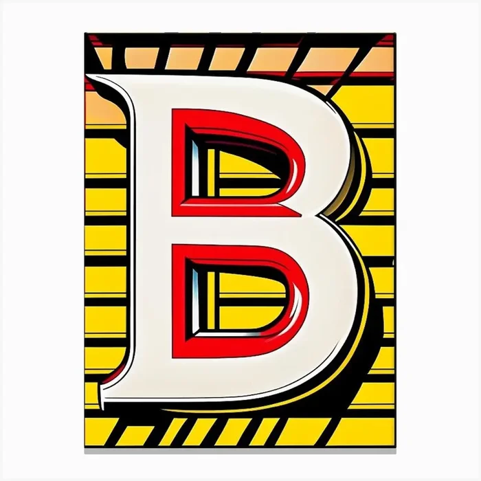 B, Letter, Alphabet Comic 2 Canvas PrintAA by Artful ABCs