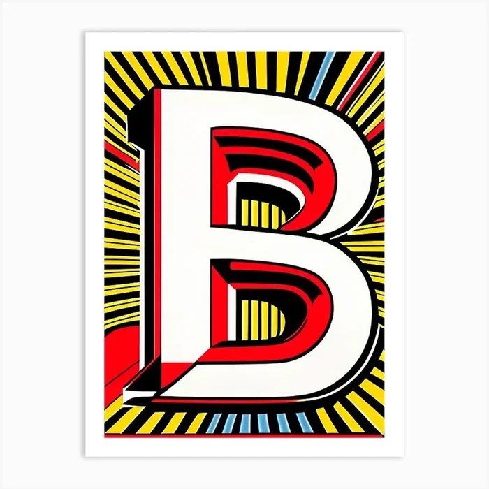 B, Letter, Alphabet Comic 5 Art PrintAA by Artful ABCs