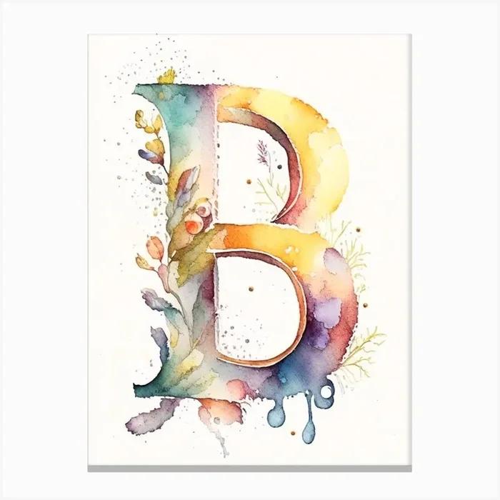 B, Letter, Alphabet Storybook Watercolour 2 Canvas PrintAA by Artful ABCs