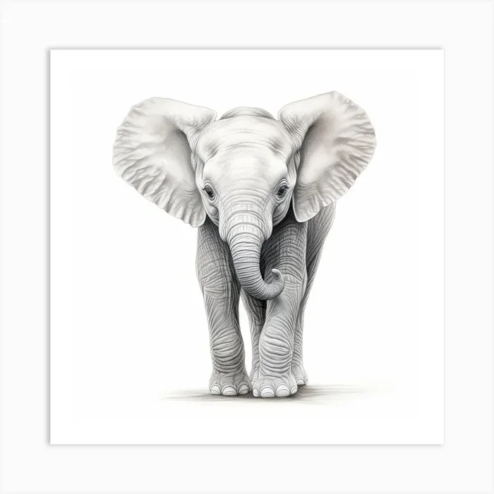 Baby Elephant Art Print by PaigeDesigns