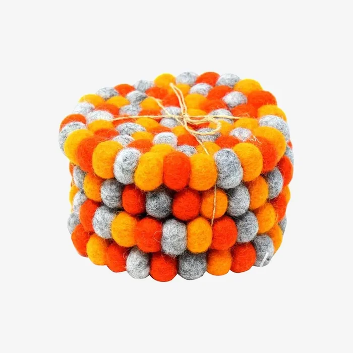 Ball Coasters – Chakra Orange – Set of 4 by Global Crafts