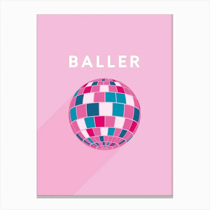 Baller Disco Canvas Print by Lucy Maggie Designs Ltd.