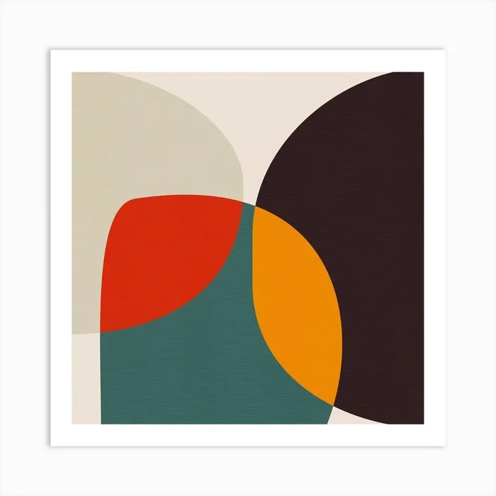 Bauhaus Modern Bold 3 Square Art Print by Ana Rut Bre