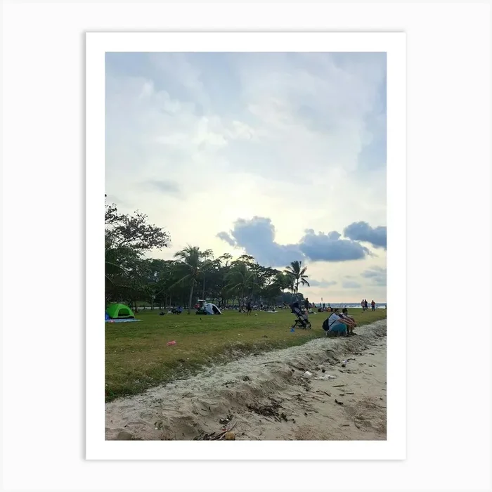 Beach At Dusk Art PrintIN by Izz Naufal