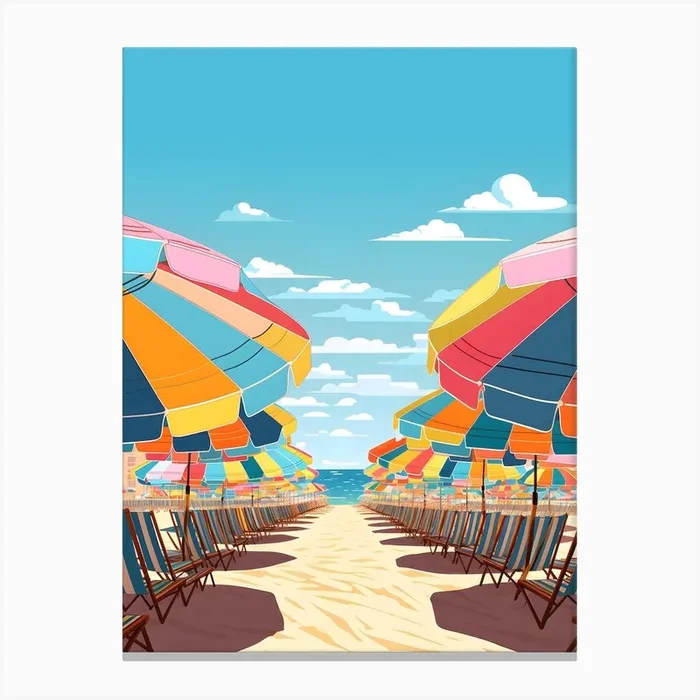 Beach Day, Illustration Canvas Print by drdigitaldesign