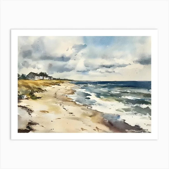 Beach House By The Sea Art Print by Gutyz Designs