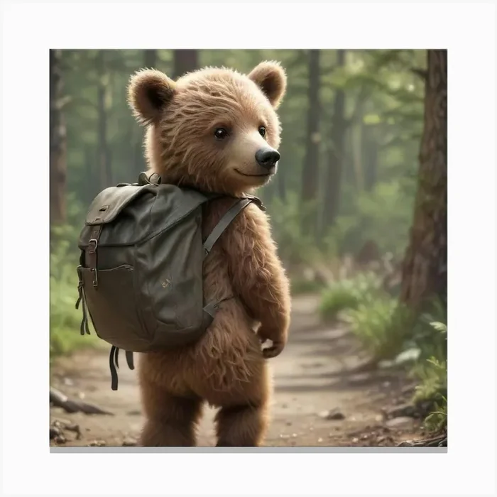 Bear Says Goodbye Canvas Print by Bjorn GKS