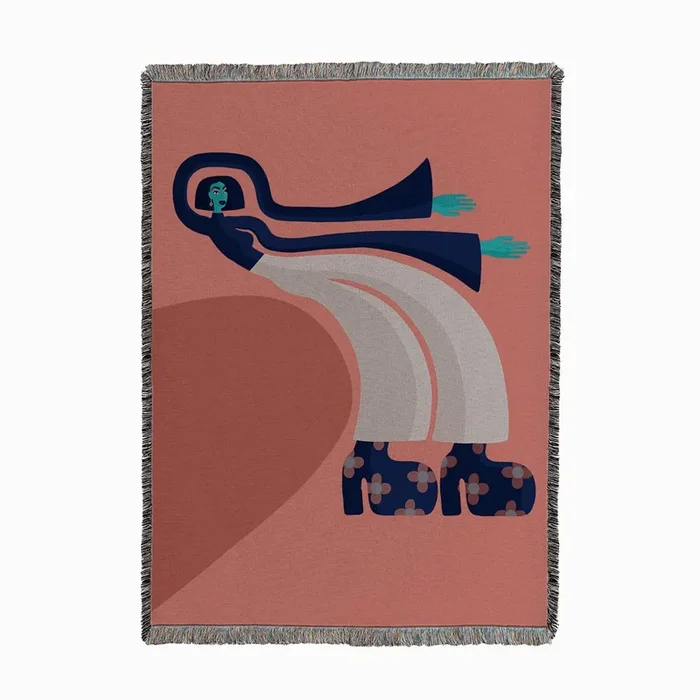 Bendy Lady Woven Throw by Helen Harlow