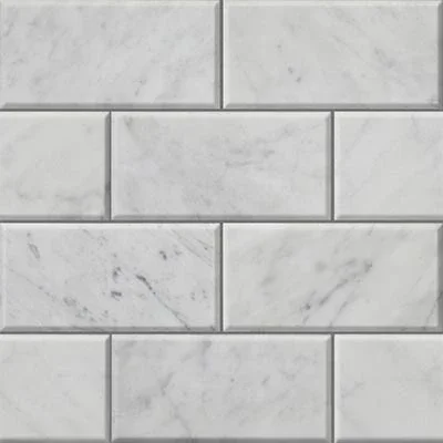 Bianco Carrara Polished Marble Tile 3 “X6 ” Big Bevel Subway