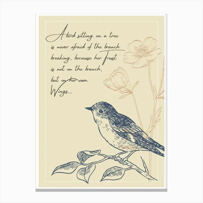 Bird on Branch Canvas PrintK by Kymera