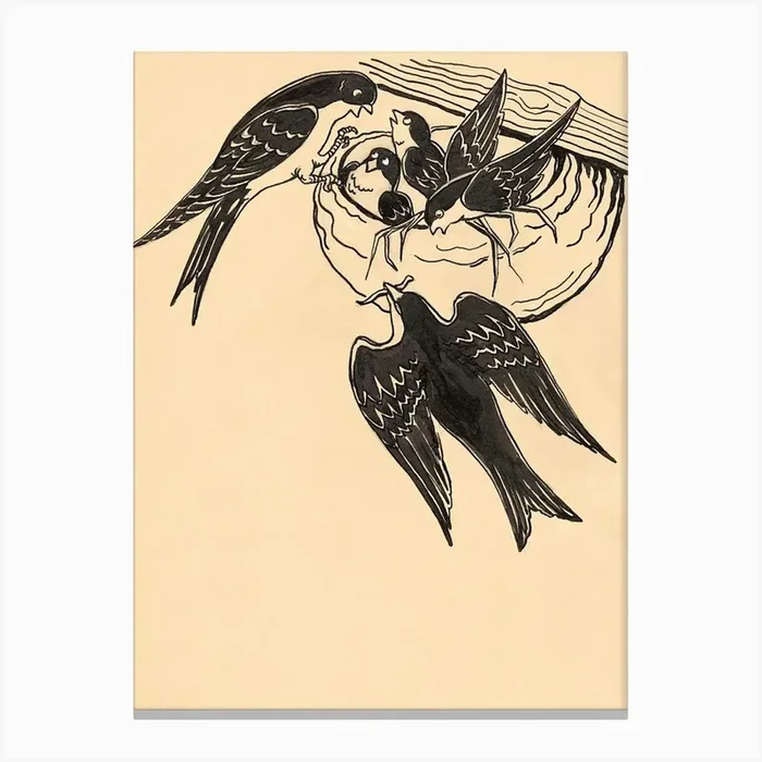 Birds Family Canvas Print by Dreamer