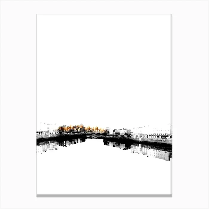 Black And White Cityscape Art Print Canvas Print by Greetstreet