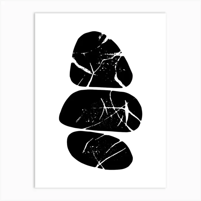 Black And White Rocks 2 Art Print by Artsy Bessy