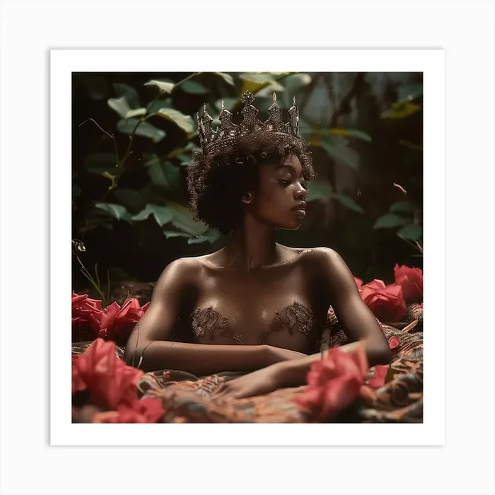 Black Queen of the Forest Art Print by Imani