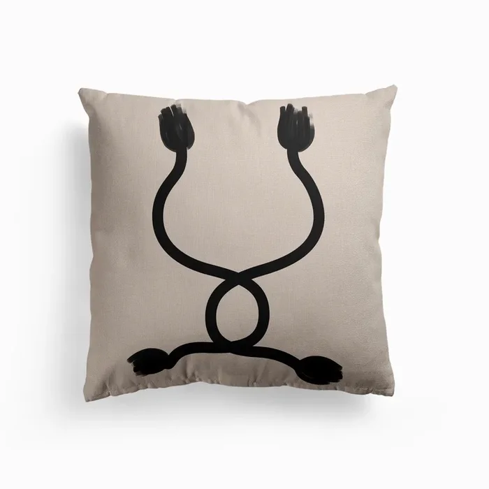 Black Tassels 2 Canvas Cushion by Forn Studio