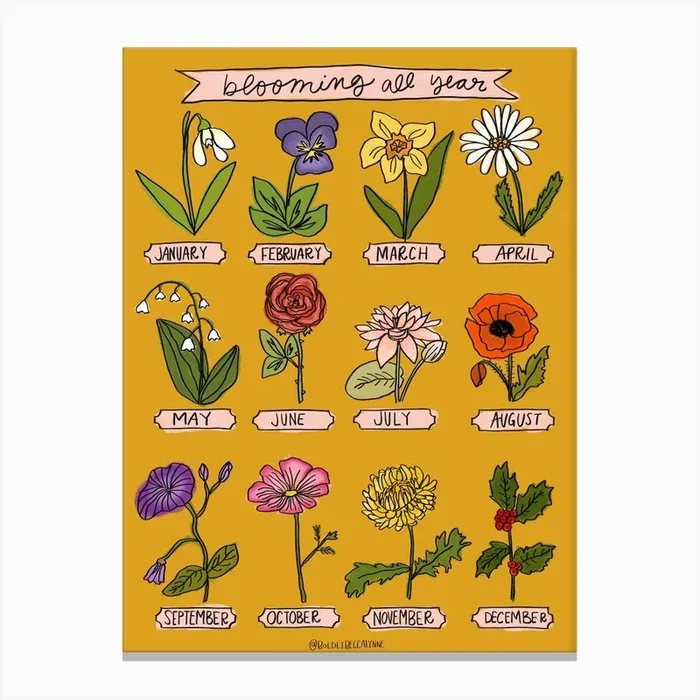 Blooming All Year 2 Canvas Print by Boldly Becca Lynne