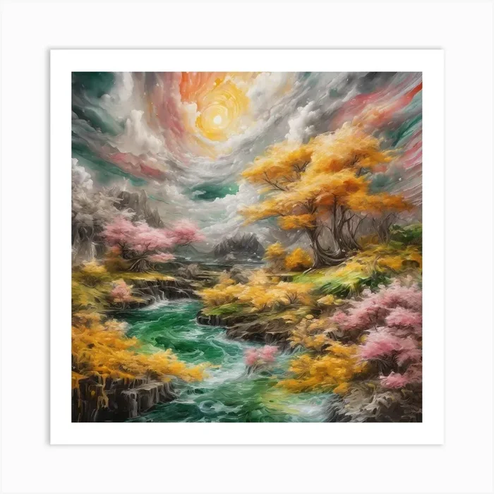 Blossoms In The Sky Art PrintCL by chobik lobik