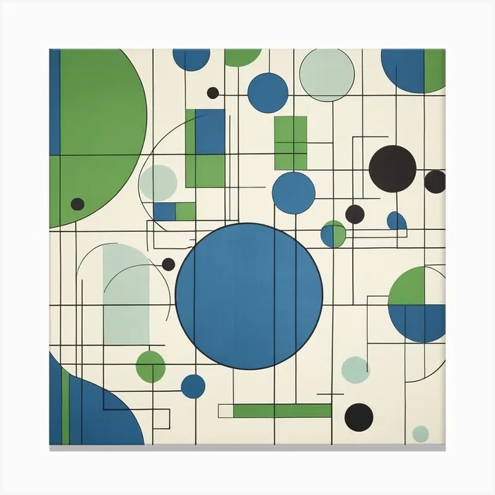 Blue and Green Abstract Painting Canvas Print by Lacaim