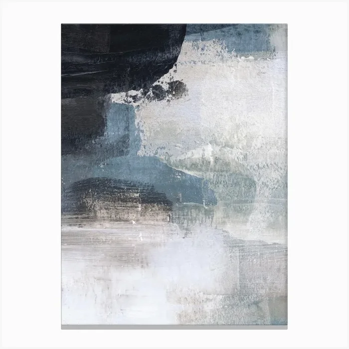 Blue Cream 1 Black & White Canvas Print by Girl Visual