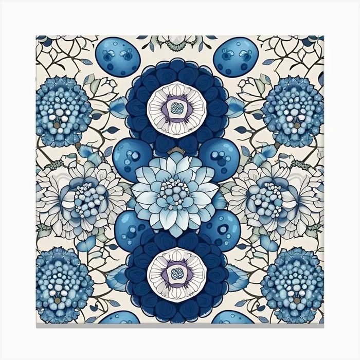 Blue Flowers Canvas PrintDD by Diggit Designs
