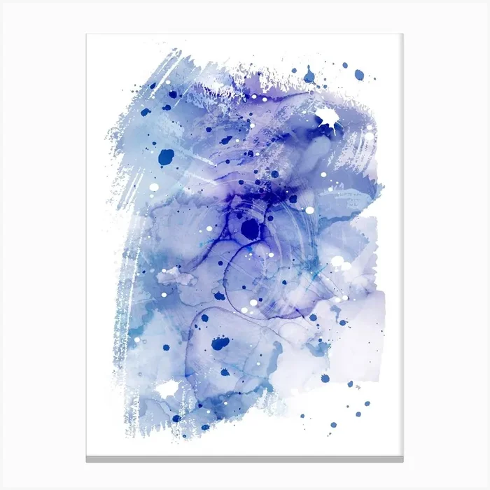 Blue Ink Smudge Canvas PrintM by Martina