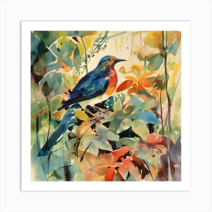 Blue Jay Art PrintMF by Mechelle Flowers
