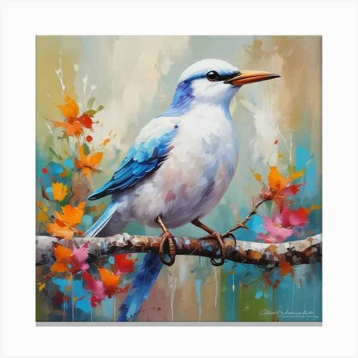 Blue Kingfisher Canvas Print by FATSLIM