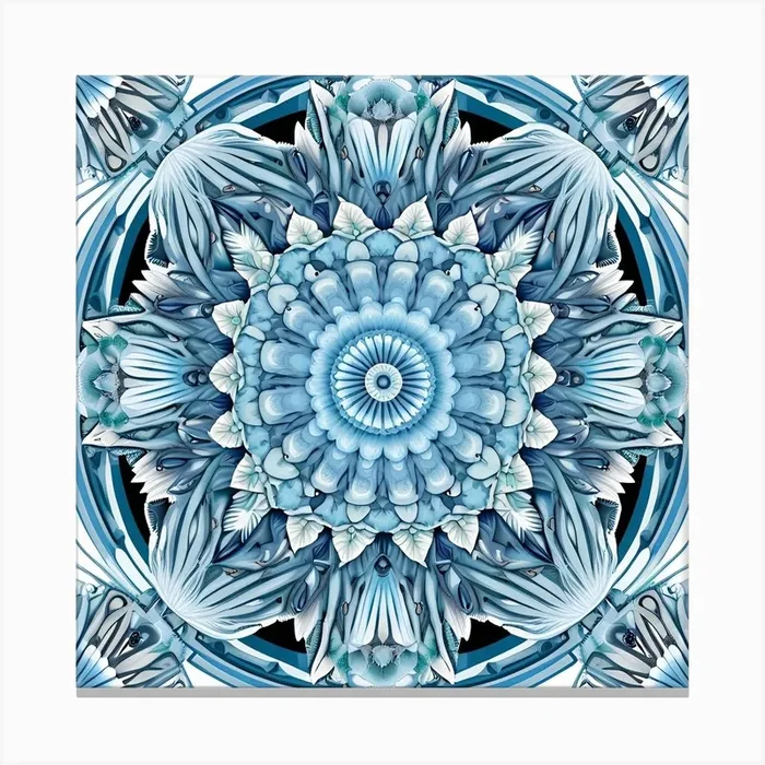 Blue Mandala 3 Canvas PrintDD by Diggit Designs