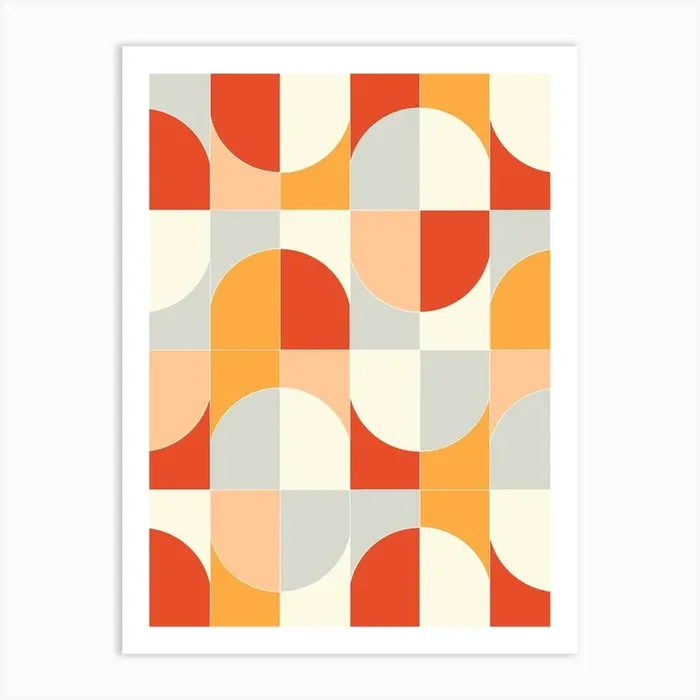 Bold Geo Tiles 02 Art Print by DesigndN