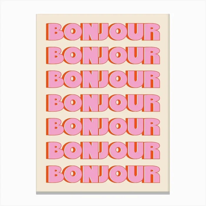 Bonjour Canvas Print by danzulnar