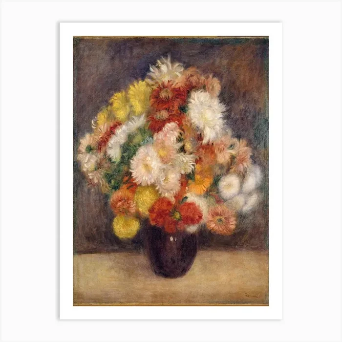 Bouquet Of Chrysanthemums (1881), Pierre Auguste Renoir Art Print by Fy! Classic Art Prints and Posters