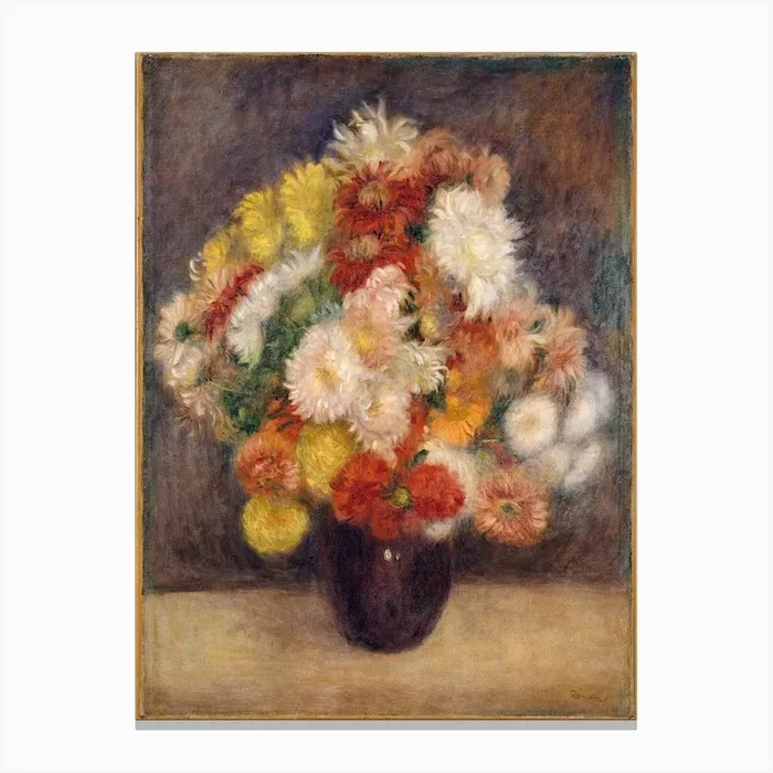 Bouquet Of Chrysanthemums (1881), Pierre Auguste Renoir Canvas Print by Fy! Classic Art Prints and Posters