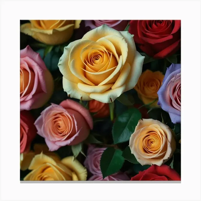 Bouquet Of Roses Canvas Print by Creativity reach