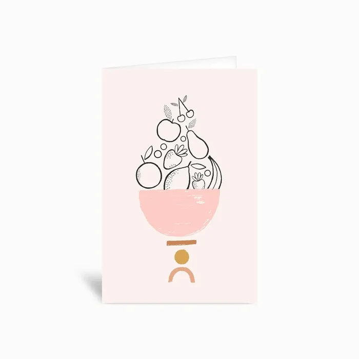 Bowl Of Fruitiness Greetings Card by Duchess Plum