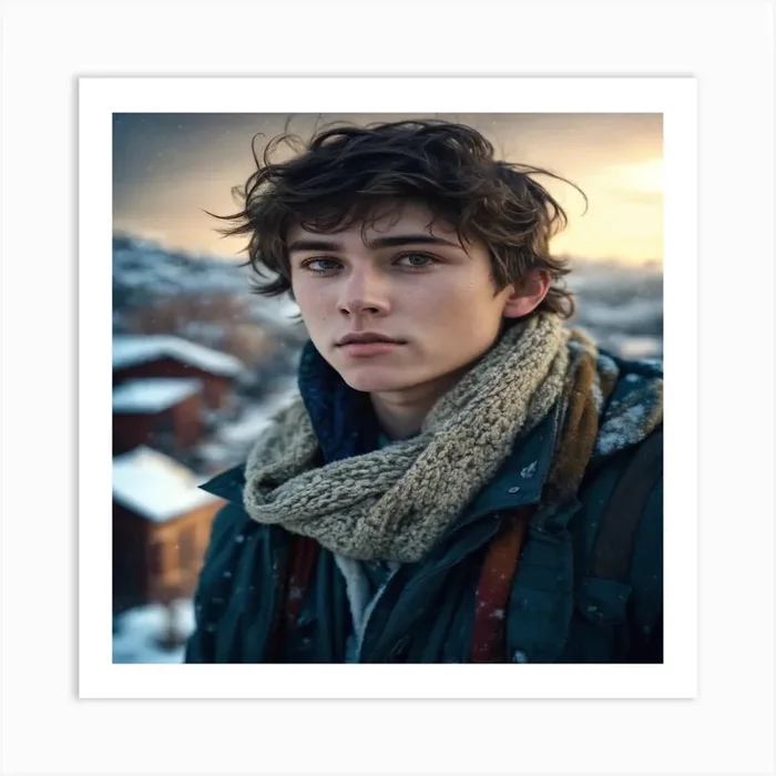 Boy In A Scarf Art Print by Mahmoud Salah