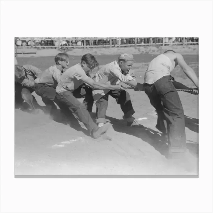 Boys Tug Of War, Fourth Of July Celebration, Vale, Oregon By Russell Lee Canvas Print by Fy! Classic Art Prints and Posters