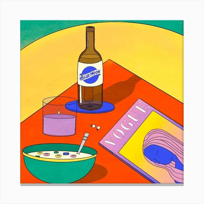Breakfast Square Canvas Print by Katie Scarlett Griffin